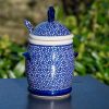 Honey Pot Blue Daisy Pattern from Polkadot Lane Polish Pottery Shop