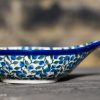Polish Pottery Blue Berry Leaf Nibble Dish by Ceramika Artystyczna