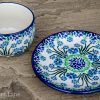 Polish Pottery Forget Me Not Cup and Saucer