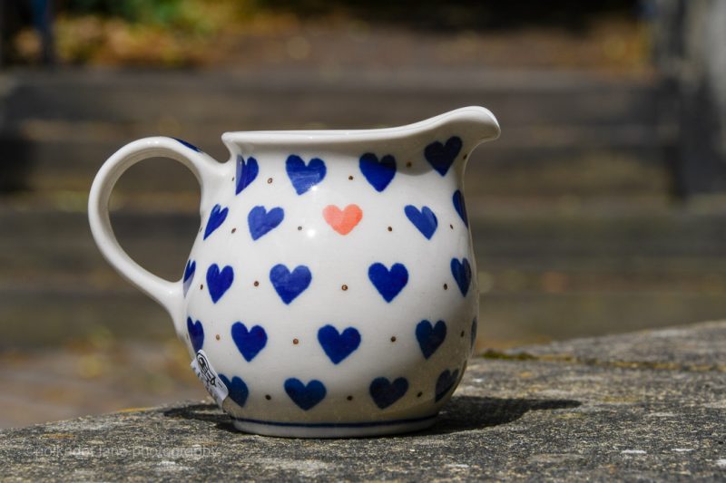 Small Hearts Pattern Polish Pottery Small Jug by Ceramika Artystyczna