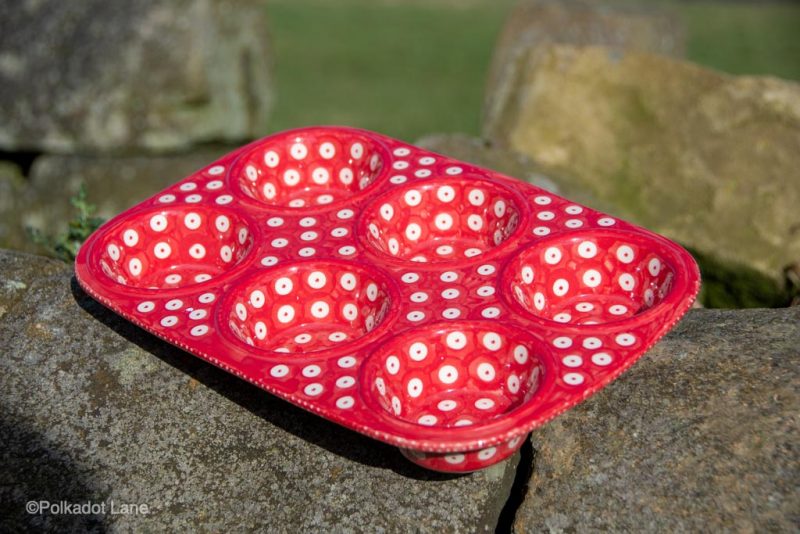 Red Spot Yorkshire pudding Dish Ceramika Manufaktura from Polkadot Lane UK