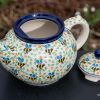 Four Person Polish Pottery Teapot Bee Pattern by Ceramika Artystyczna