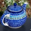 Blue Tulip Teapot for Four from Polkadot Lane Polish Pottery
