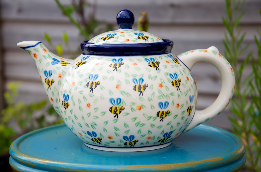 Polish Pottery Bee Teapot by Ceramika Artystyczna