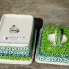 Green Meadow Pattern Butter Box Ceramika Artystyczna from Polkadot Lane UK