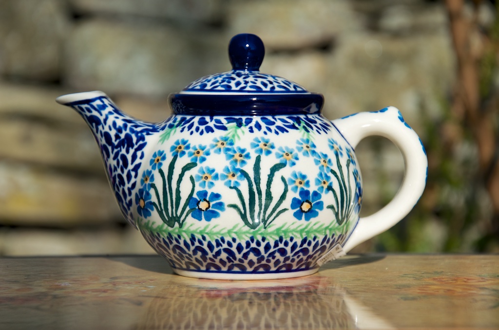 Polish Pottery Forget me Not Small teapot