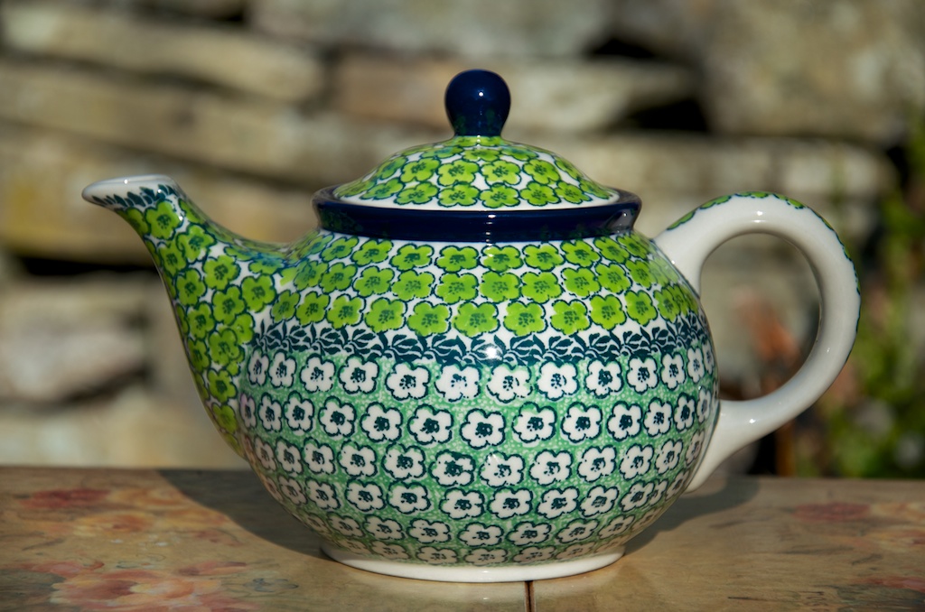 Polish Pottery Green Meadow Teapot