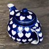 Hearts Pattern Small Teapot for One by Ceramika Artystyczna