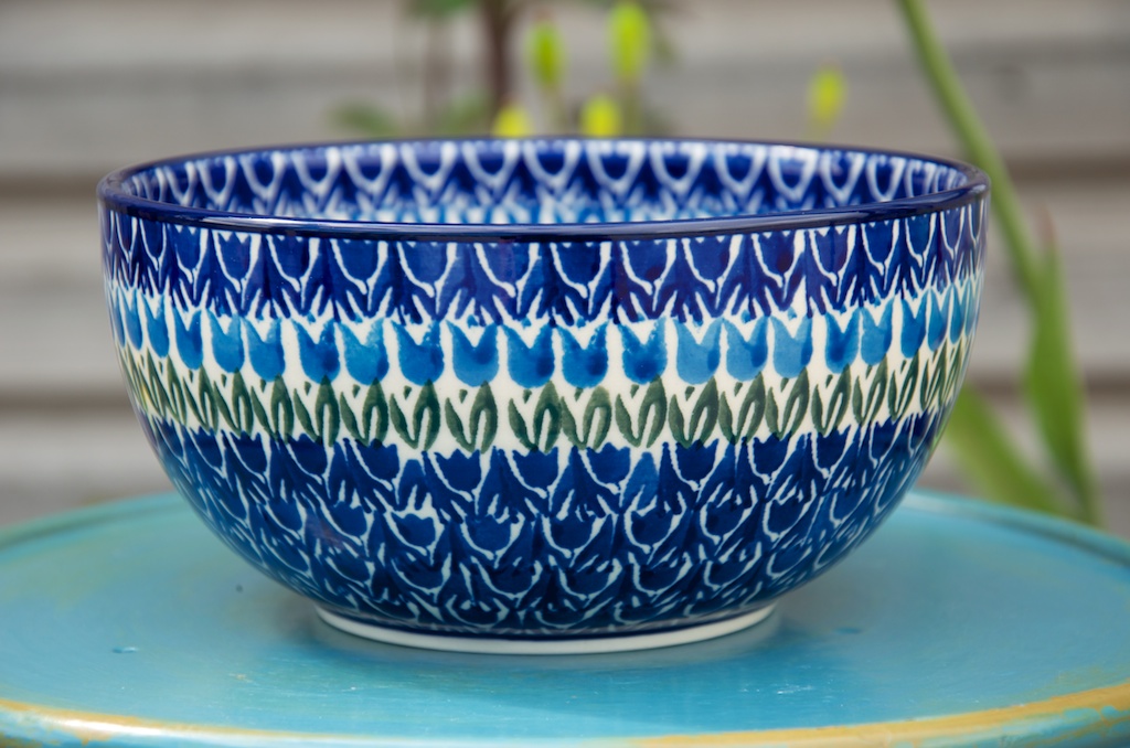 Polish Pottery Tulip Field Large Cereal Bowl by Ceramika Artystyczna