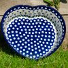 Flower Spot Heart Dish by Ceramika Artystyczna Polish Pottery from Polkadot Lane UK