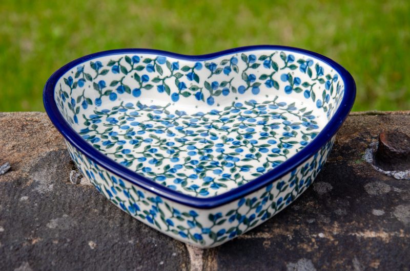 Ceramika Artystyczna Polish Pottery Shallow Heart Dish