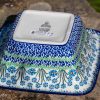 Ceramika Artystyczna Serving Dish Forget Me Not Pattern