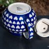 Hearts Pattern Polish Pottery Teapot by Ceramika Artystyczna