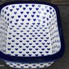 Small Hearts Pattern Large Deep Oven Dish by Ceramika Artystyczna