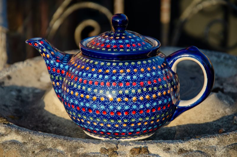 Polish Pottery Neon Spot Unikat Teapot