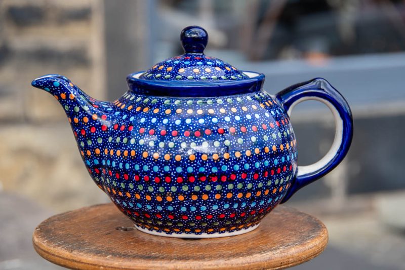 Polish pottery Neon Teapot for 2 unikat pattern by Ceramika Manufaktura