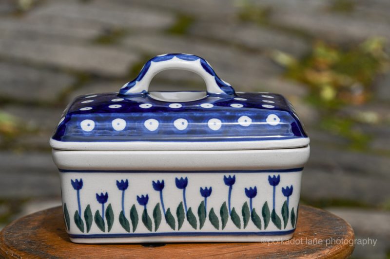 Tulip Spot Butter Box by Ceramika Artystyczna Polish Ceramics Bolesławiec