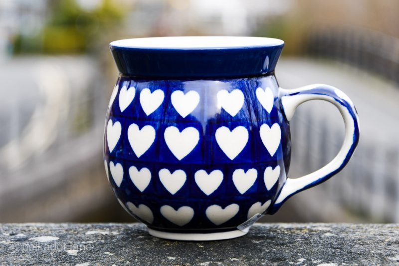 Mug Medium Size Hearts Pattern by Ceramika Artystyczna