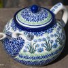 Large Teapot Forget Me Not pattern by Ceramika Artystyczna