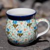 Polish Pottery Bee Pattern Mug by Ceramika Artystyczna