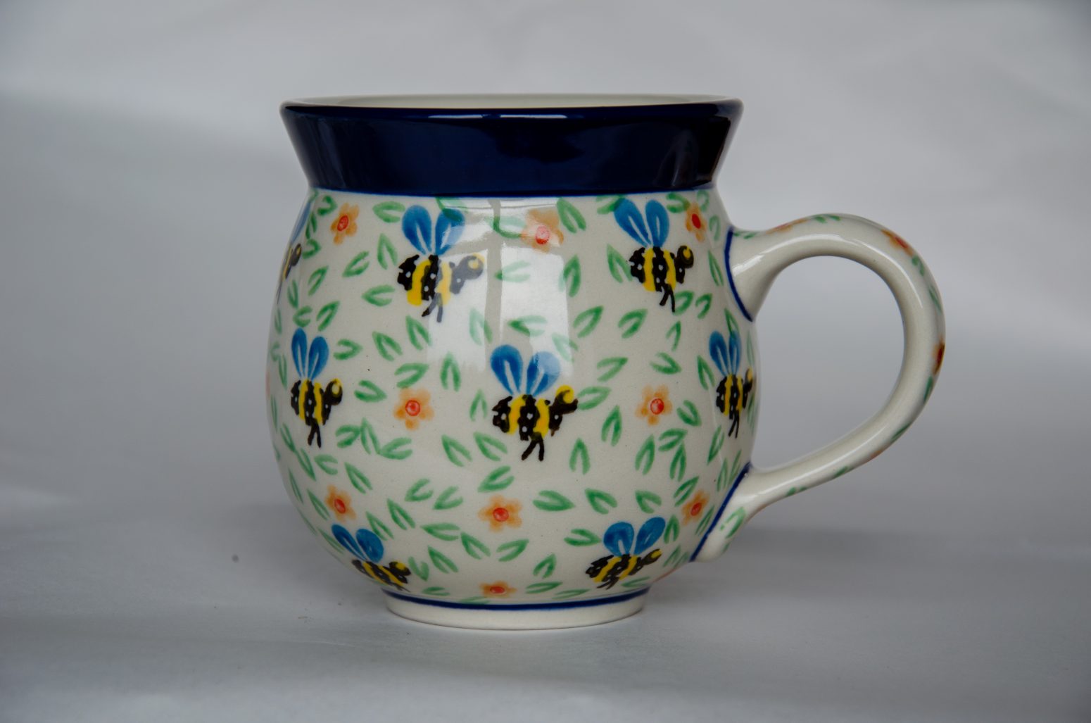 Polish Pottery Bee pattern mug by Ceramika Artystyczna