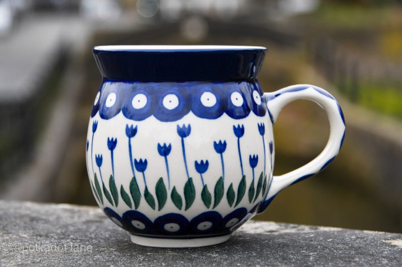 Flower Spotty Mug Medium Size by Ceramika Artystyczna