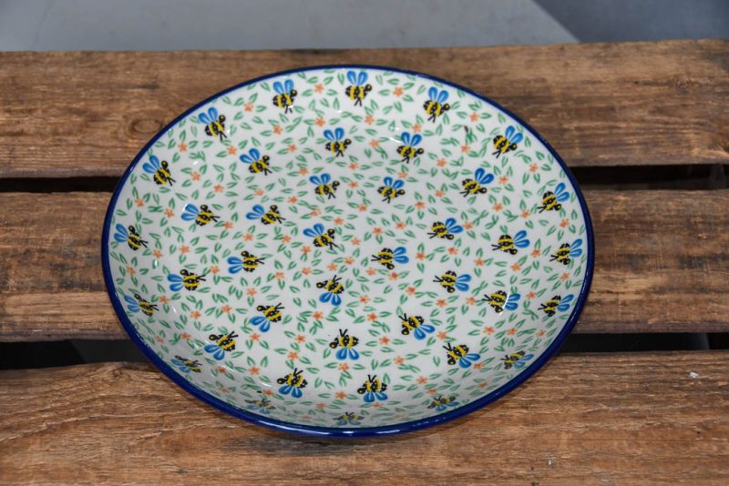 Polish Pottery Bee Pattern Dinner Plate