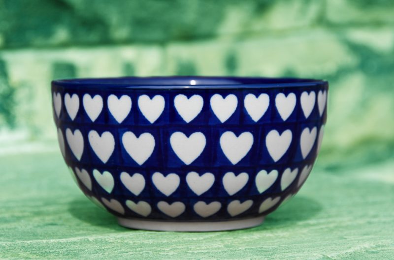 Bolesławiec Pottery Hearts Pattern Cereal Bowl by Ceramika Artystyczna