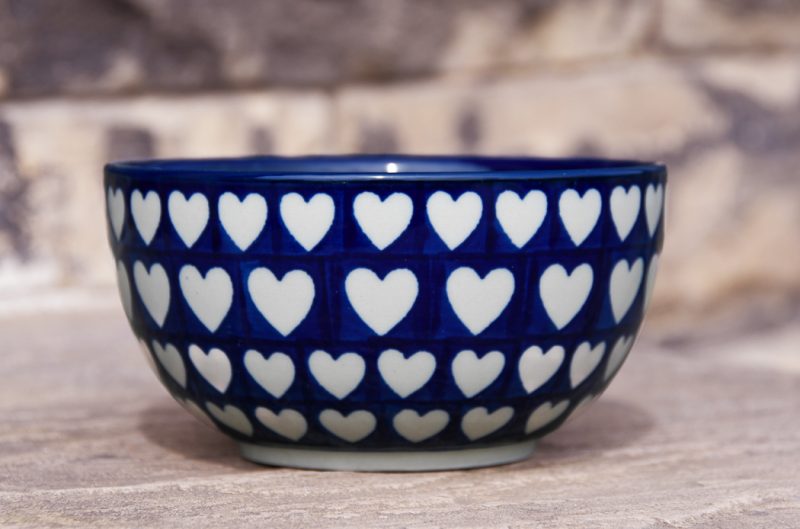 Polish Pottery Hearts pattern Cereal Bowl by Ceramika Artystyczna