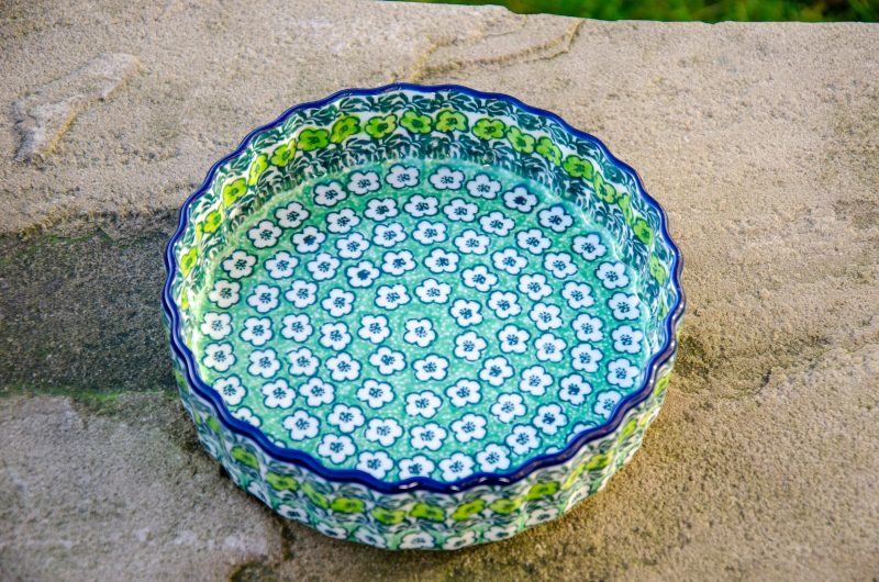 Green Meadow Small Flan Dish by Ceramika Artystyczna