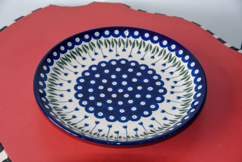 Polish Pottery Tulip Spot Dinner Plate by Ceramika Artystyczna