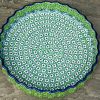 Green Meadow Flan Dish by Ceramika Artystyczna Polish Pottery