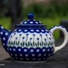 Polish Pottery Teapot for Two Flower Spotty from Polkadot Lane UK