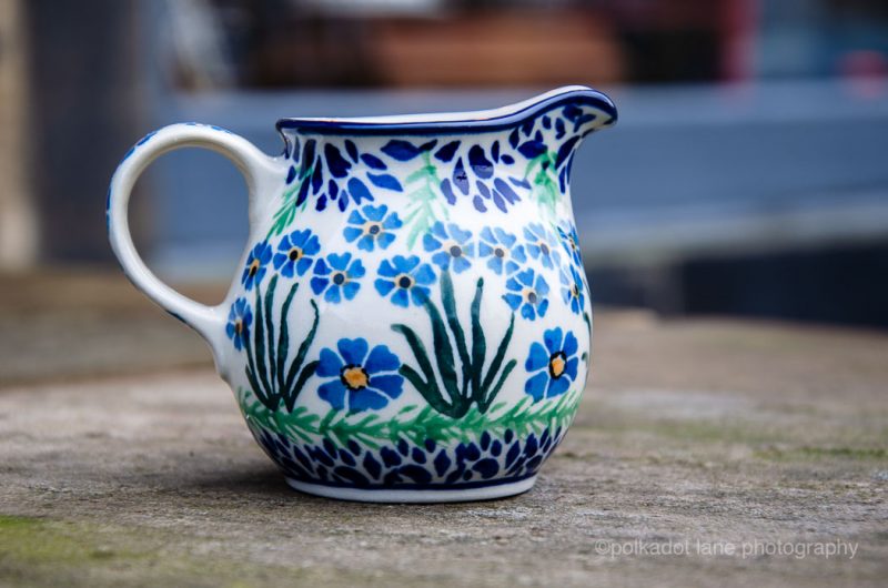 Polish Pottery Forget Me Not Small Milk Jug by Ceramika Artystyczn.