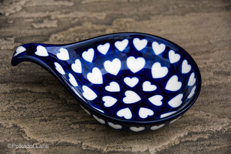 Hearts Pattern Nibble Dish by Ceramika Artystyczna Polish pottery