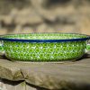 Green Meadow Round Dish With Handles by Ceramika Artystyczna