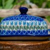 Blue Tulip Butter Dish Ceramika Artystyczna from Polkadot Lane UK