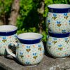 Bee Pattern set of Four Mugs by Ceramika Artystyczna