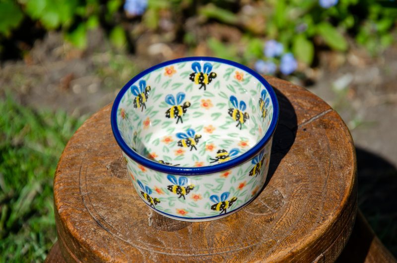 Polish Pottery Bee Ramkin by Ceramika Artystyczna