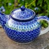 Blue Tulip Teapot by Ceramika Artystyczna Polish Pottery