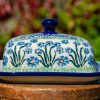 Forget Me Not Pattern Butter Dish from Polkadot Lane UK stockists of Ceramika Artystyczna Ceramics.