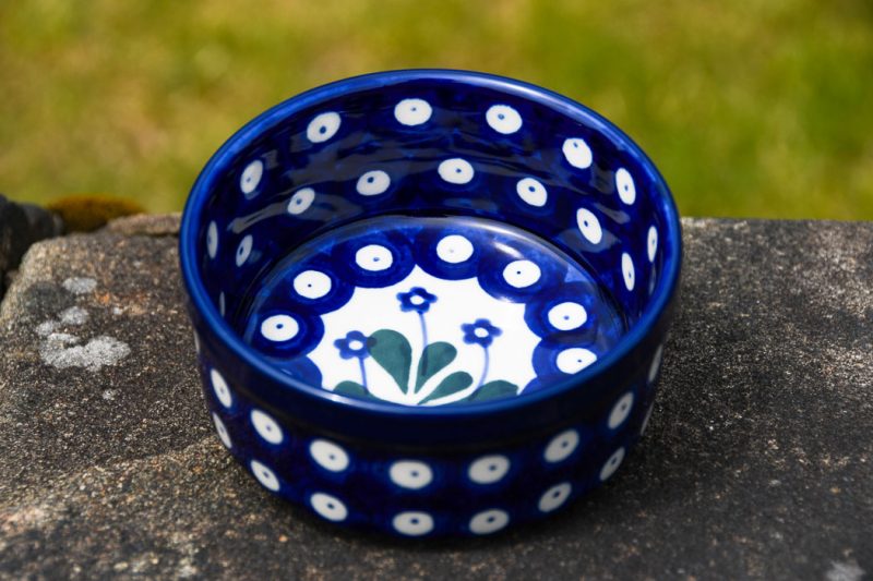 Polish pottery Daisy Spot Ramekin by Ceramika Artystyczna