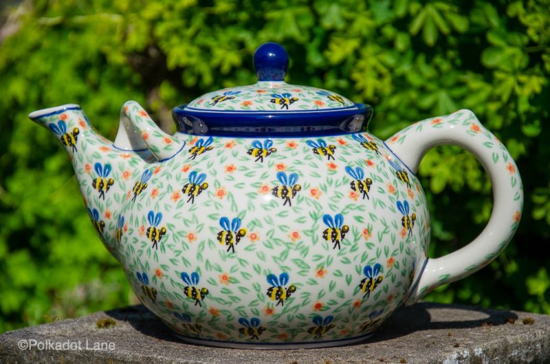 Bee Pattern Large Teapot for Six by Ceramika Artystyczna