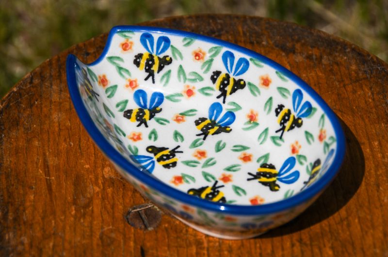 Polish Pottery Bee pattern Spoon Rest by Ceramika Artystyczna