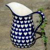 Polish Pottery Heart Pattern Large Jug from Polkadot Lane UK