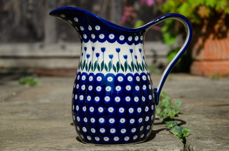 Polish Pottery Tulip Spot Large Spout Jug from Polkadot Lane UK