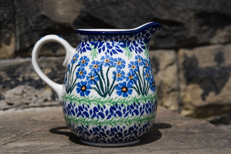 Forget Me Not Small Jug by Ceramika Artystyczna Polish Pottery