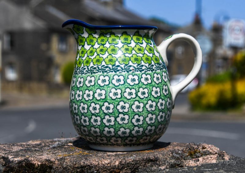 Polish Pottery Small Jug in Green Meadow Pattern by Ceramika Artystyczna Bolesławiec