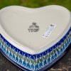Blue Tulip Heart Dish by Ceramika Artystyczna Polish Pottery. From Polkadot Lane UK
