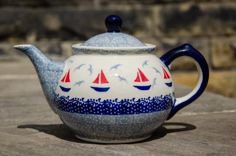 Ceramika Manufaktura Boats Pattern Teapot from Polkadot Lane UK